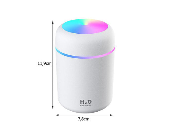 Mini oro drėkintuvas oro difuzorius aromaterapijos rūkas usb rgb, Baltas, Szín, Fehér