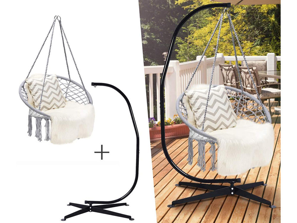 Hamakas fotelis kabančios sūpynės erškėtrožės lizdas sūpynės boho namų sodui