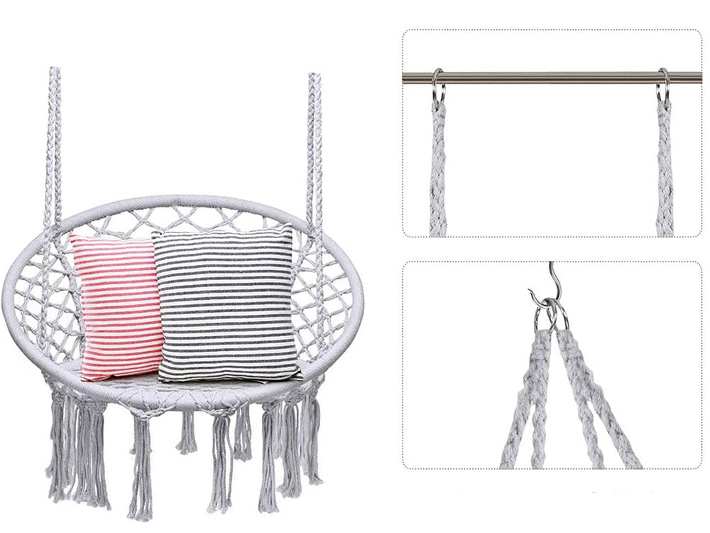 Hamakas fotelis kabančios sūpynės erškėtrožės lizdas sūpynės boho namų sodui