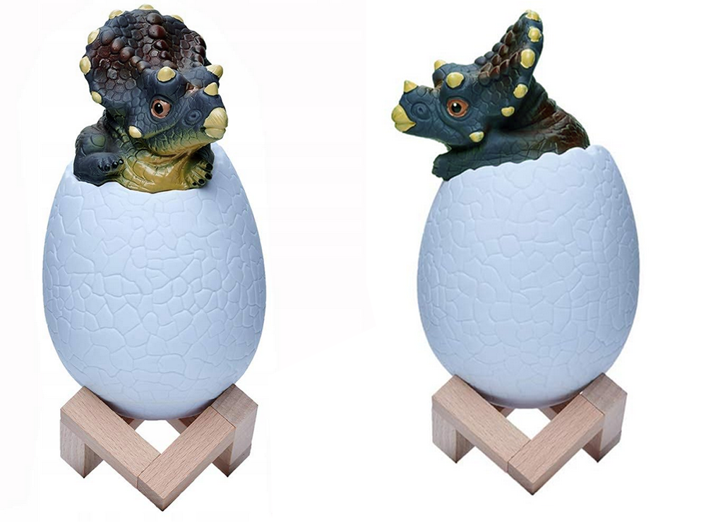 Dinozaurų naktinė šviesa triceratops kiaušinis rgb led šviečiantis kiaušinis vaikams, 12294_1, Gyártói kód, 12294_1