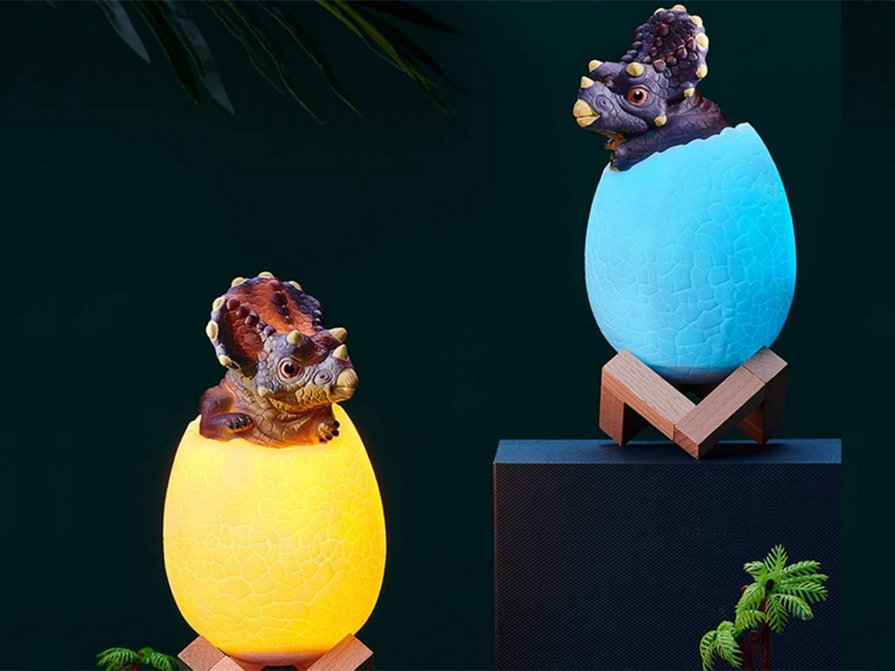 Dinozaurų naktinė šviesa triceratops kiaušinis rgb led šviečiantis kiaušinis vaikams, 12294_1, Gyártói kód, 12294_1