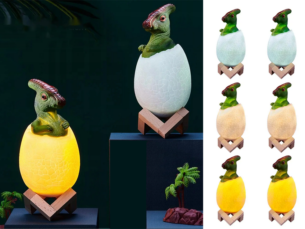 Naktinė šviesa dinozaurų dinozaurų dino kiaušinių rgb vadovaujama kiaušinių šviesa vaikams, 12294_2, Gyártói kód, 12294_2