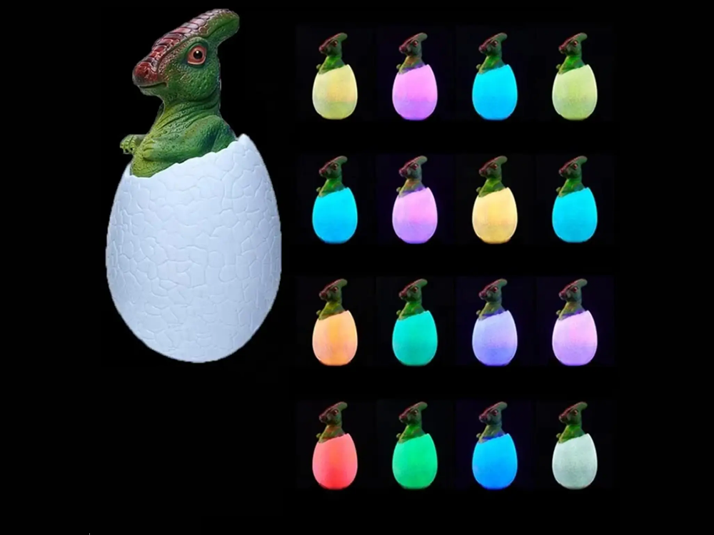 Naktinė šviesa dinozaurų dinozaurų dino kiaušinių rgb vadovaujama kiaušinių šviesa vaikams, 12294_2, Gyártói kód, 12294_2