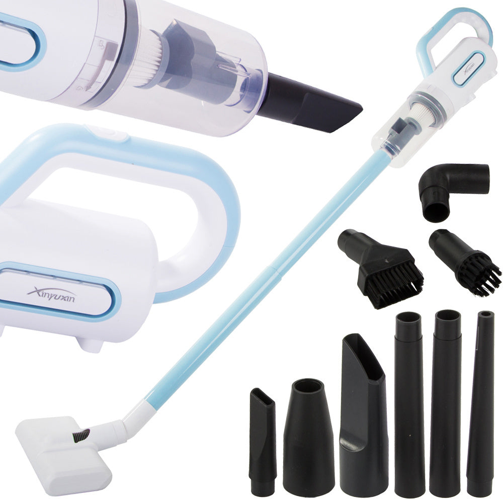 Vertikalus rankinis dulkių siurblys be maišelio su laidiniu filtru 800 w galingas 6 antgaliai