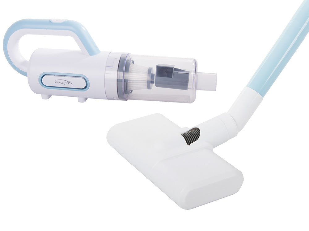 Vertikalus rankinis dulkių siurblys be maišelio su laidiniu filtru 800 w galingas 6 antgaliai