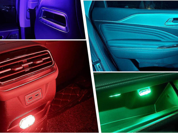 6 led lempos rgb automobilio interjero apšvietimas belaidis papildymas