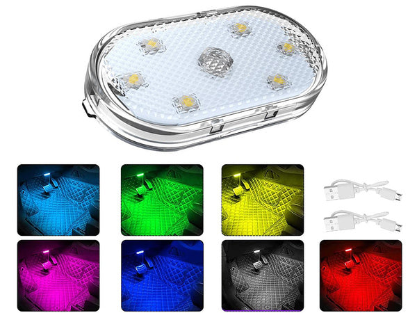 6 led lempos rgb automobilio interjero apšvietimas belaidis papildymas