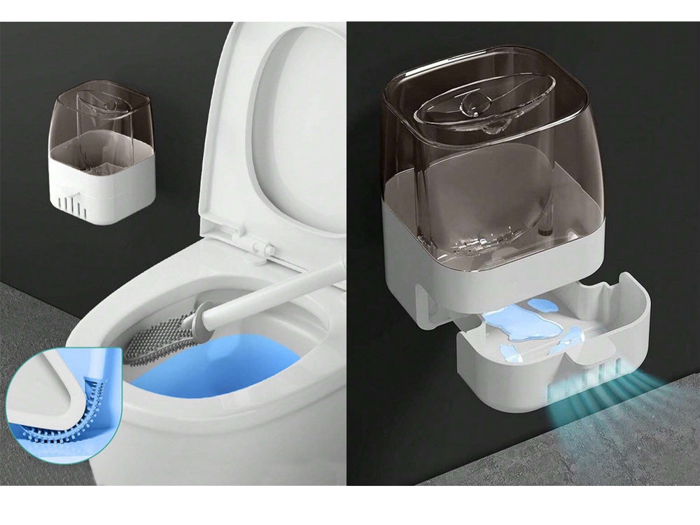 Silikoninis vonios kambario tualeto šepetys su skysčio dozatoriumi