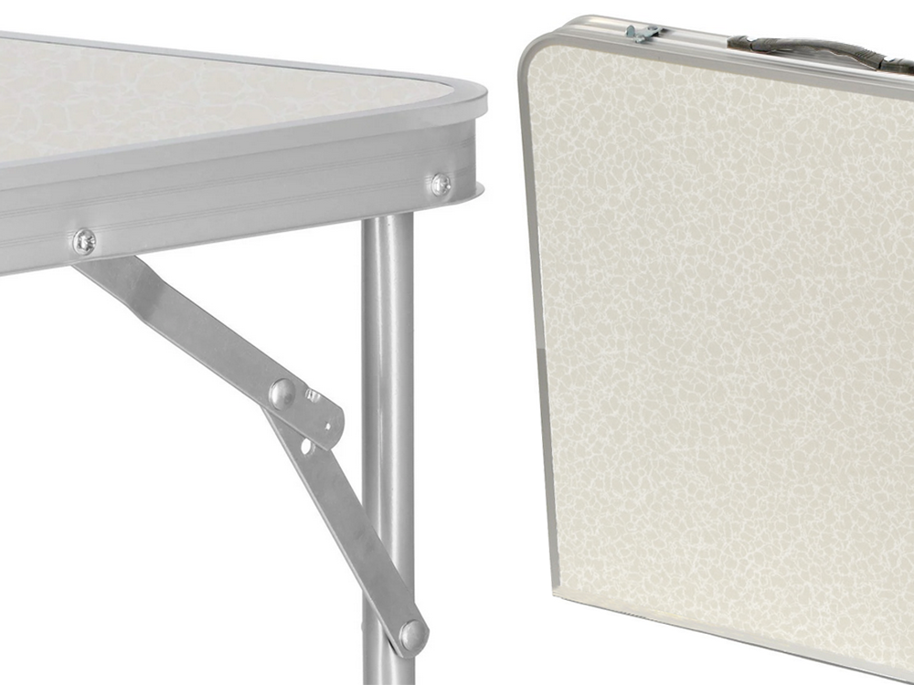 Turistinis stalo rinkinys sulankstomas stovyklavimo stalas didelis 4 kėdės lagaminas, Kreminis, Szín, Tejszínes