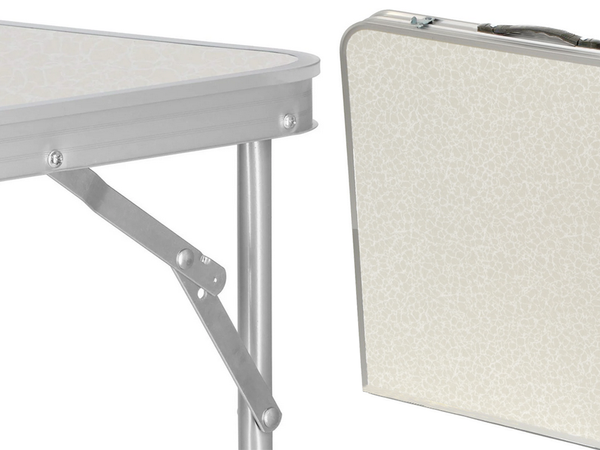 Turistinis stalo rinkinys sulankstomas stovyklavimo stalas didelis 4 kėdės lagaminas, Kreminis, Szín, Tejszínes