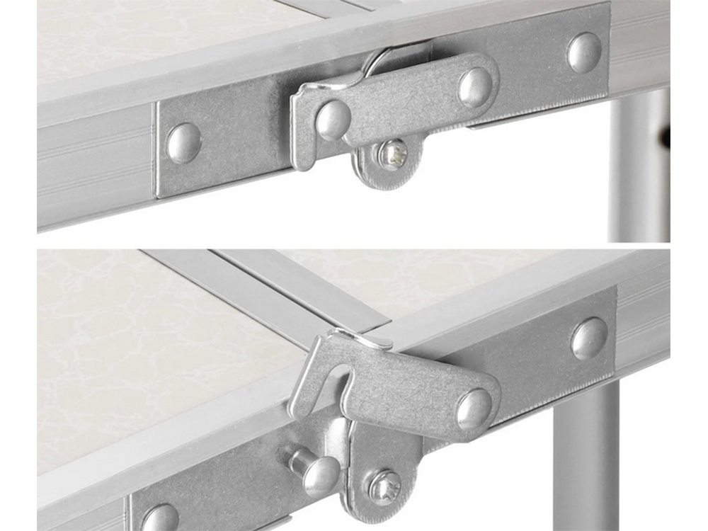 Turistinis stalo rinkinys sulankstomas stovyklavimo stalas didelis 4 kėdės lagaminas, Kreminis, Szín, Tejszínes