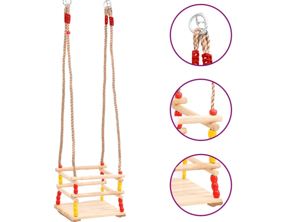 Vaikų sodo sūpynės fotelis supamasis krėslas mediniai turėklai sodo namams