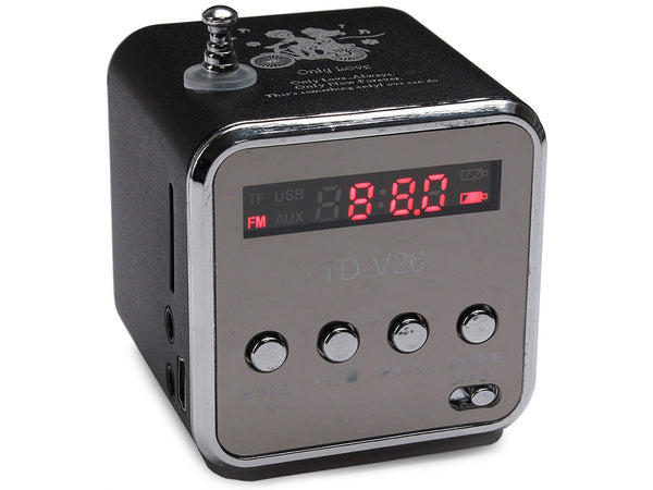 Belaidis garsiakalbis nešiojamasis mini radijas fm vadovaujamas bluetooth mobilusis microsd, Juoda, Szín, Fekete