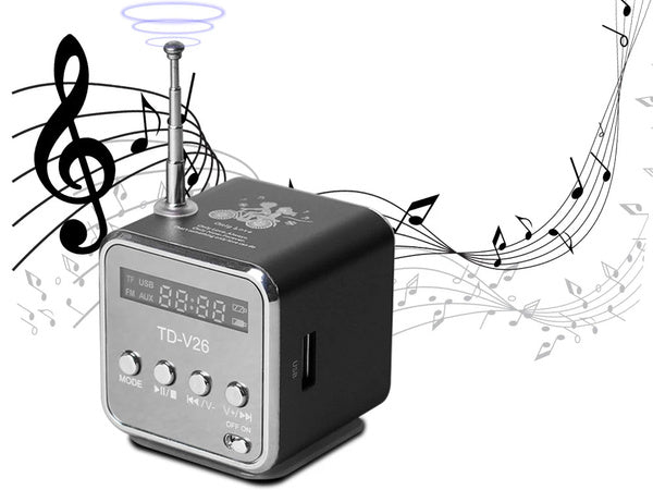 Belaidis garsiakalbis nešiojamasis mini radijas fm vadovaujamas bluetooth mobilusis microsd, Juoda, Szín, Fekete