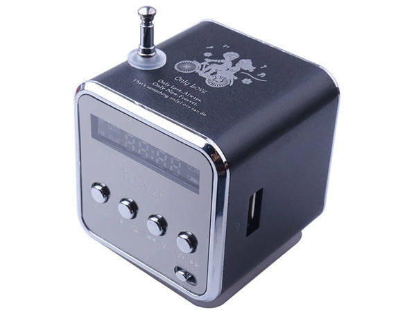 Belaidis garsiakalbis nešiojamasis mini radijas fm vadovaujamas bluetooth mobilusis microsd, Juoda, Szín, Fekete