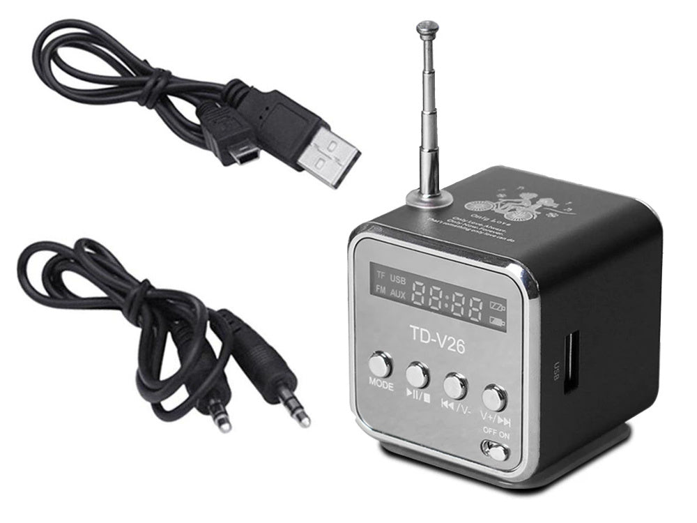 Belaidis garsiakalbis nešiojamasis mini radijas fm vadovaujamas bluetooth mobilusis microsd, Juoda, Szín, Fekete