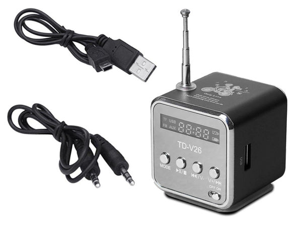 Belaidis garsiakalbis nešiojamasis mini radijas fm vadovaujamas bluetooth mobilusis microsd, Juoda, Szín, Fekete