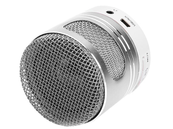 Bluetooth mini belaidis mp3 radijas fm usb microsd jungtis, Sidabras, Szín, Ezüst