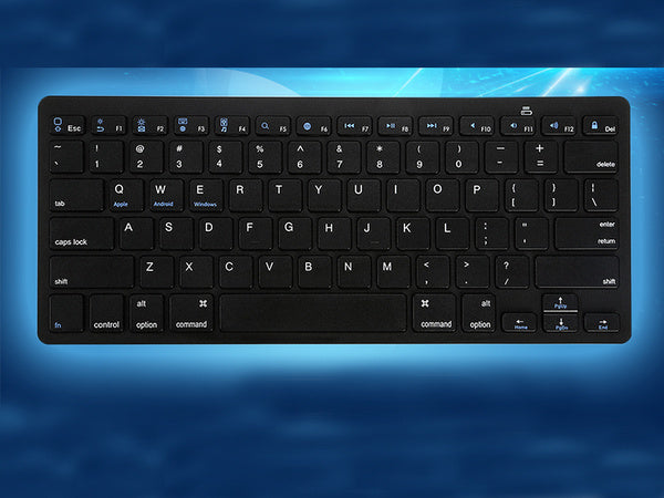 Belaidė "bluetooth" klaviatūra kompiuteriui "ipad mac" maža plona žemo profilio klaviatūra, Juoda, Szín, Fekete