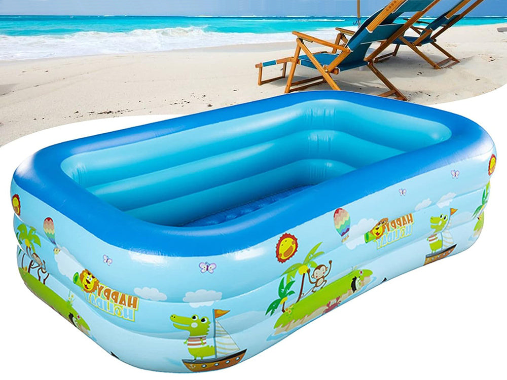 Pripučiamas baseinas didelis stačiakampio formos sodo šeimos pripučiamas baseinas vaikams