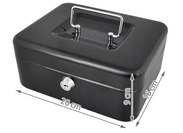 Juoda pinigų dėžutė