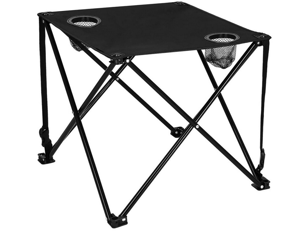 Nedidelis sulankstomas žvejybos stalas balkone, skirtas stovyklavimui po palapine