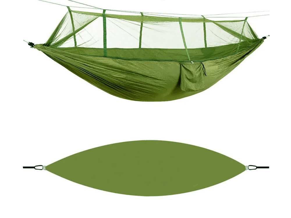 Hamakas su tinkleliu nuo uodų turistinis kempingas kabančios virvės maišas lengvas dangtelis
