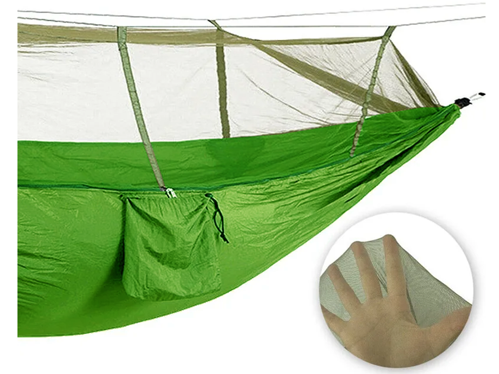 Hamakas su tinkleliu nuo uodų turistinis kempingas kabančios virvės maišas lengvas dangtelis