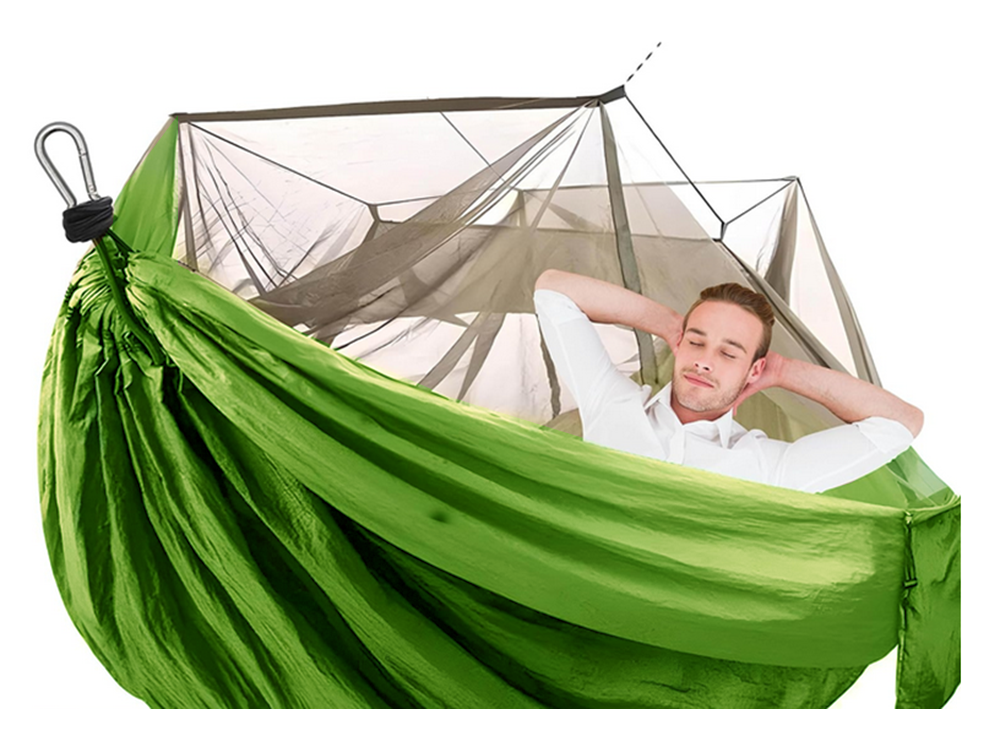 Hamakas su tinkleliu nuo uodų turistinis kempingas kabančios virvės maišas lengvas dangtelis