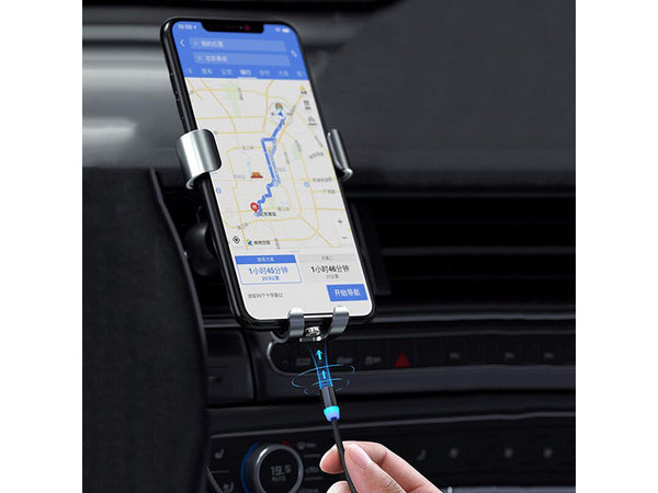 Magnetinis įkrovimo kabelis 3w1 micro typ-c usb lightning 1m, Juoda, Szín, Fekete