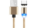 Magnetinis įkrovimo kabelys 3w1 micro typ-c usb lightning 1m, Auksinis, Szín, Aranysárga