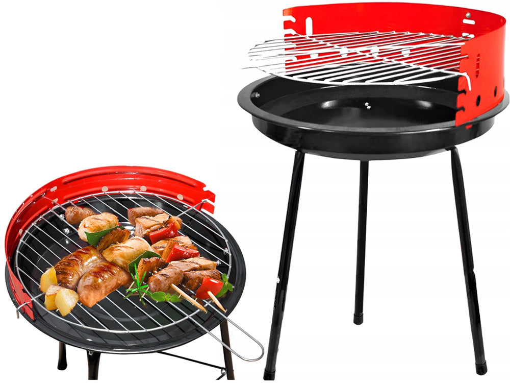 Medžio anglių briketų sodo apvalus nešiojamas turistinis kempingo grilis