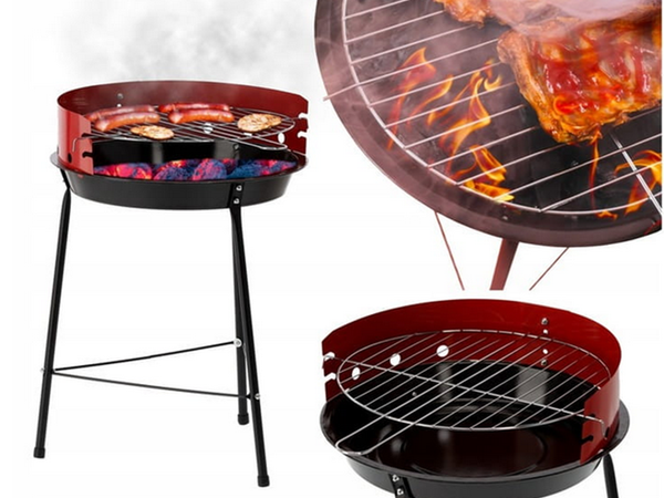 Medžio anglių briketų sodo apvalus nešiojamas turistinis kempingo grilis