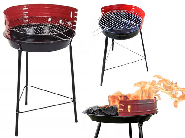 Medžio anglių briketų sodo apvalus nešiojamas turistinis kempingo grilis
