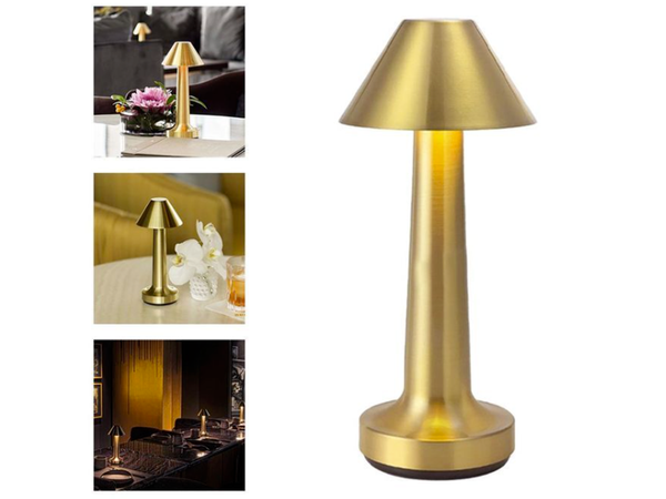 Miegamojo stalo naktinė lemputė lietimui jautri lempa 3 žingsnių belaidis, Auksinis, Szín, Aranysárga