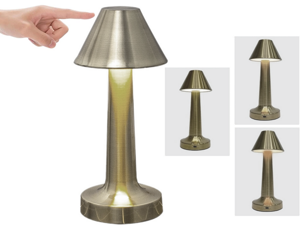 Miegamojo stalo naktinė lemputė lietimui jautri lempa 3 žingsnių belaidis, Sidabras, Szín, Ezüst