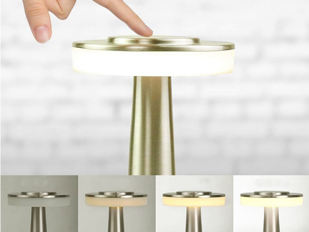 Naktinės šviesos stalo jutiklinė lempa 3 žingsnių miegamojo lempa belaidis, Auksinis, Szín, Aranysárga