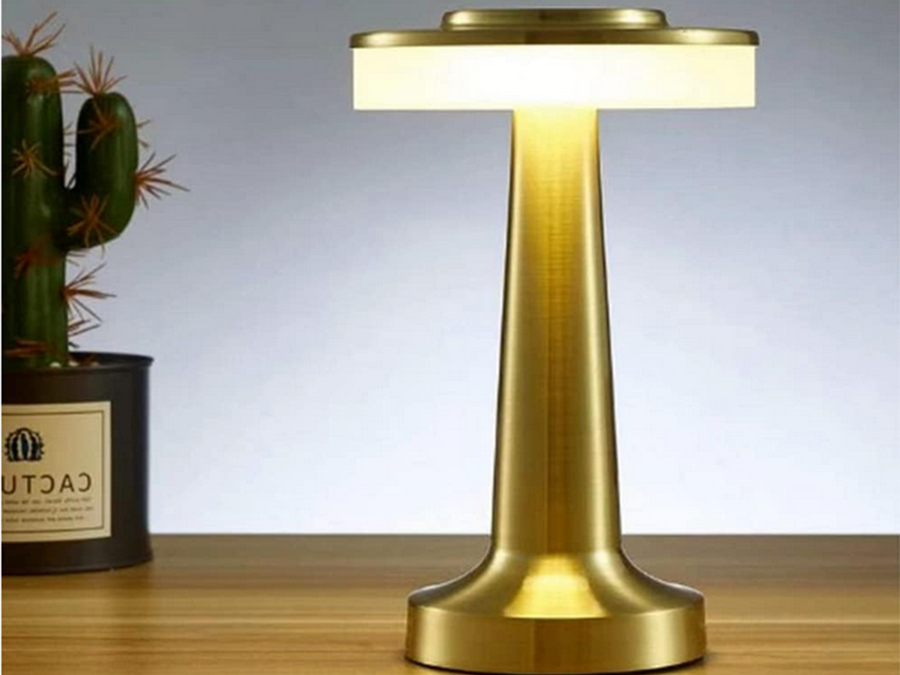 Naktinės šviesos stalo jutiklinė lempa 3 žingsnių miegamojo lempa belaidis, Auksinis, Szín, Aranysárga
