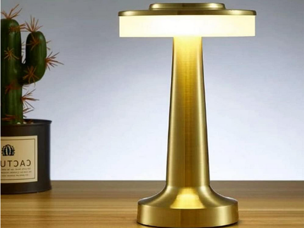 Naktinės šviesos stalo jutiklinė lempa 3 žingsnių miegamojo lempa belaidis, Auksinis, Szín, Aranysárga
