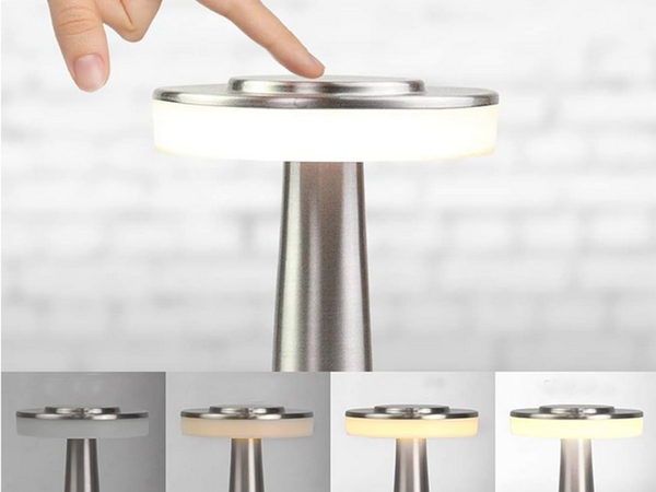 Naktinės šviesos stalo jutiklinė lempa 3 žingsnių miegamojo lempa belaidis, Sidabras, Szín, Ezüst