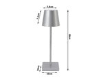 Stalo naktinė lemputė lietimui jautri lempa 3 žingsnių aukštas belaidis usb, Sidabras, Szín, Ezüst