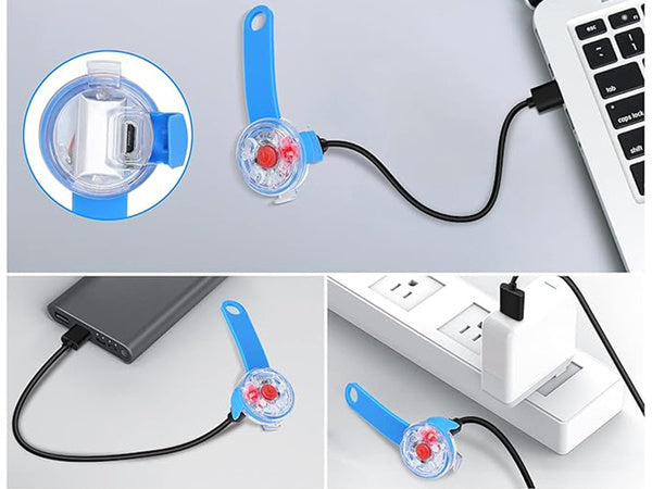 Vadovaujama šviestuvas šuns apykaklės katės apykaklės pakabukas usb