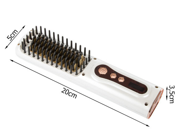 Plaukų tiesinimo šepetys 2in1 elektrinis belaidis, Baltas, Szín, Fehér