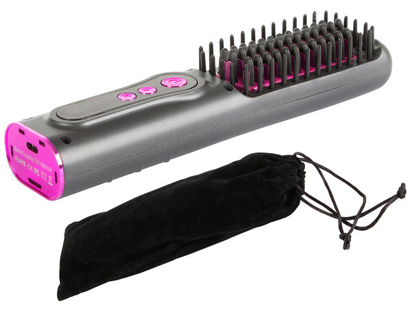 Plaukų tiesinimo šepetys 2in1 elektrinis belaidis, Pilka, Szín, Szürke