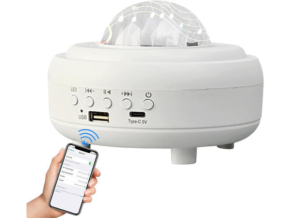 Vadovaujama naktinė šviesa žvaigždžių projektorius aurora dangaus projektorius "bluetooth" garsiakalbis