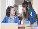 Belaidės ausinės "bluetooth" radijo fm mp3 katės ausys led apšvietimas, Juoda, Szín, Fekete