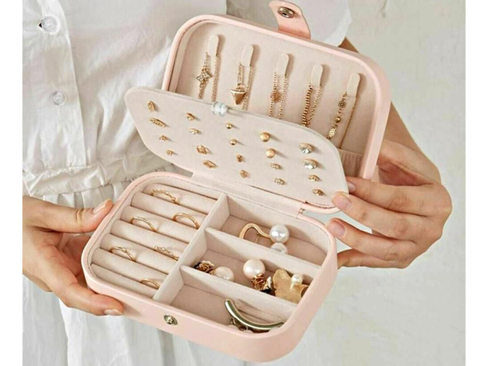 Skrynios organizatorius papuošalų dėžutė elegantiška erdvi dėžutė, Rožinė, Szín, Rózsaszín