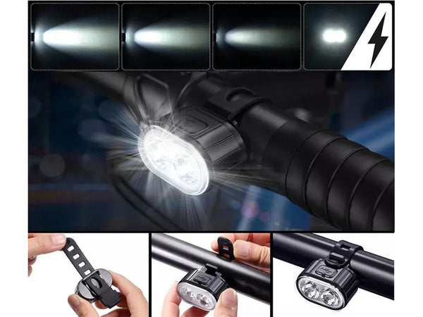 Dviračių šviesos priekinis galinis vadovaujamas dviračių vairas stiprus usb ryškus