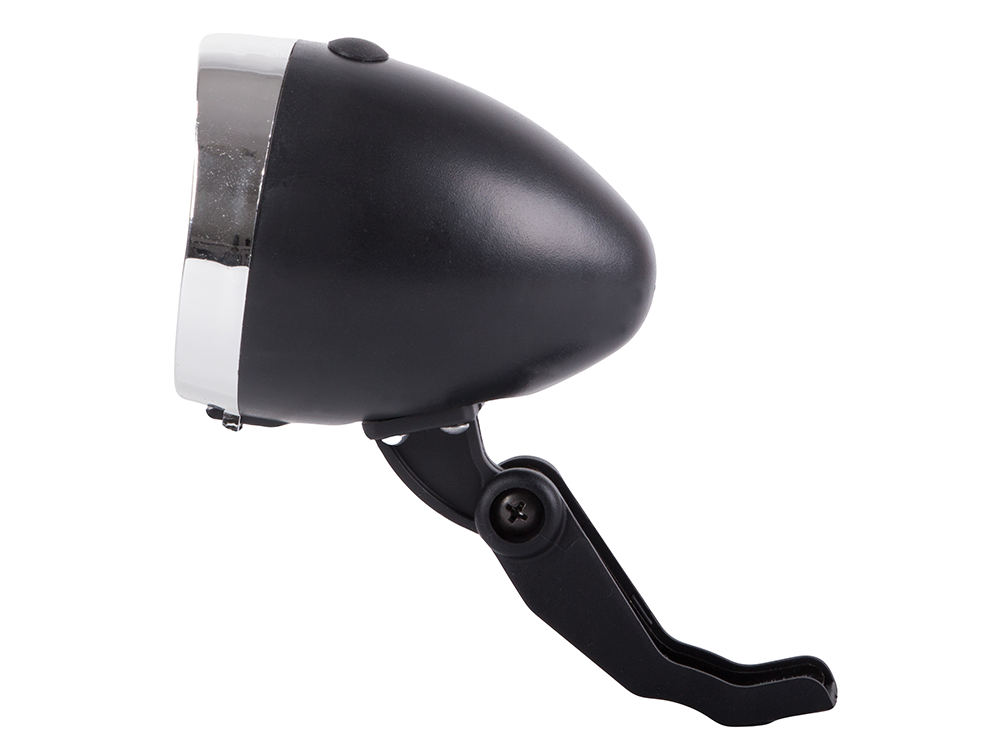 Priekinis dviračio žibintas 3 led baterijos retro chromas