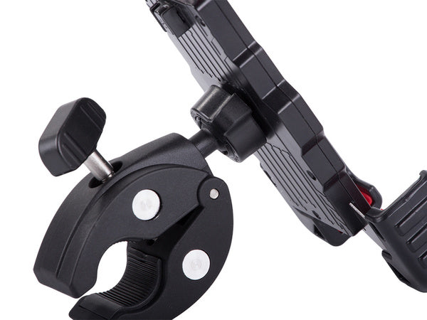 Nuo smūgių apsaugotas dviračio vairo telefono laikiklis